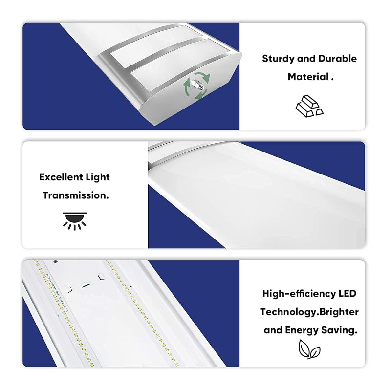 ANTLUX 4ft 40W 5000K LED Flush Mount Kitchen Light Fixture – 4500lm, 2-Pack