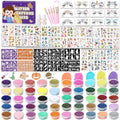 Kids Glitter Tattoo Kit with 50 Colors, 128 Stencils, Face Jewels & Accessories