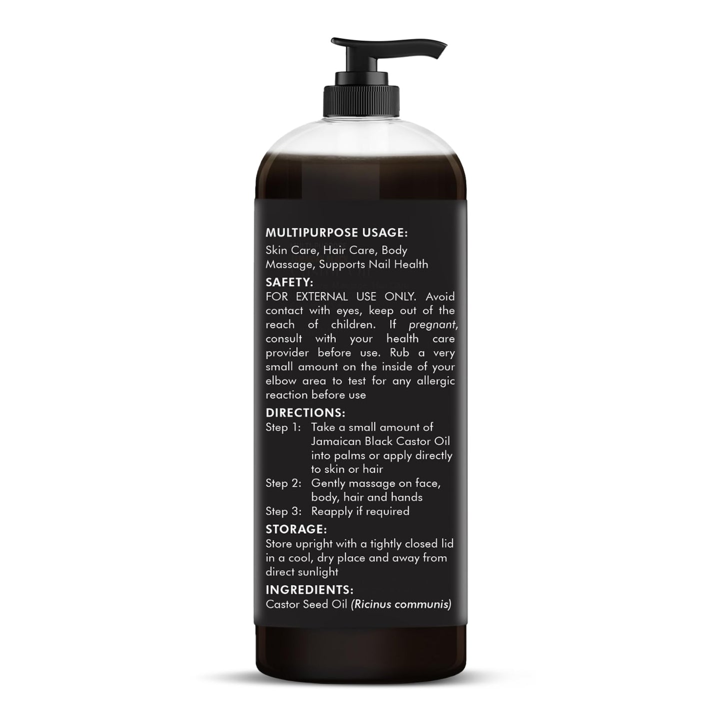 MAJESTIC PURE Pure Jamaican Black Castor Oil for Hair Care, Strengthening, Nourishing, and Volumizing Formula - Non GMO Verified, 16 Fl Oz
