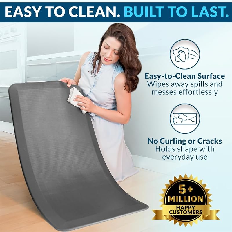 ComfiLife Anti-Fatigue Floor Mat 20x39 Inch Charcoal - Kitchen & Standing Desk Comfort