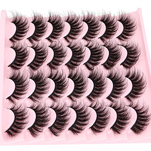 Natural False Eyelashes Wispy Mink Lashes 16mm Cat Eye Lashes Natural Look Eye lash Like Extensions 5D Volume Strip Fake Eyelashes Pack by TNFVLONEINS