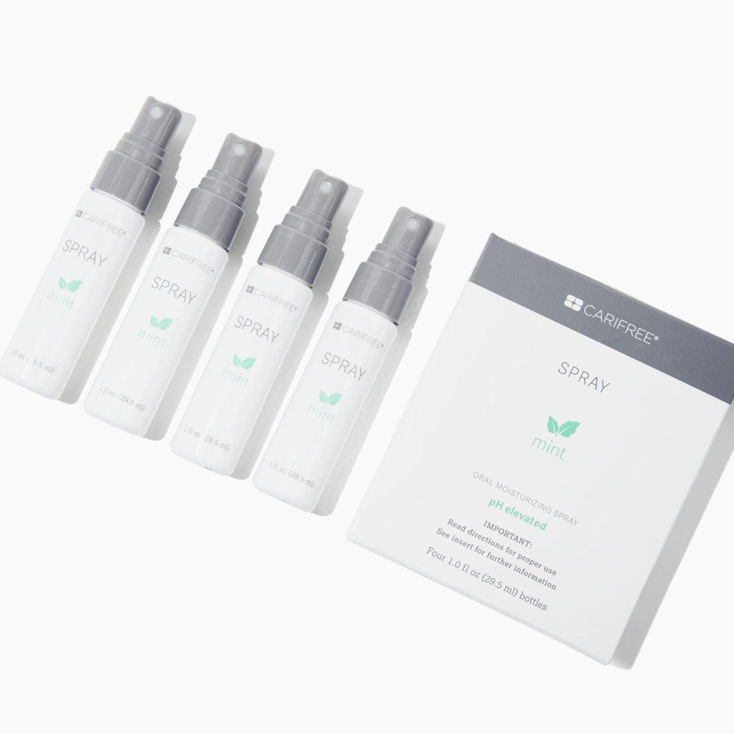 CariFree Oral Spray, Mint Flavored, Xylitol for Moisturization, Neutralizes pH, Fluoride-Free, Freshen Breath, Recommended by Dentists, Made in The U.S.A. 4 Bottles (1 fl. oz. Each)