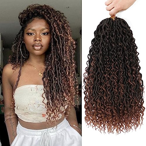Goddess Faux Locs Crochet Hair - T1B/30, 18 Inch, Pack of 8 for Black Women