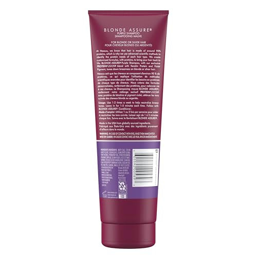 Nexxus Blonde Assure Purple Shampoo, For Blonde Hair Color Care Shampoo, Keratin Protein 8.5 oz, (Pack of 2)
