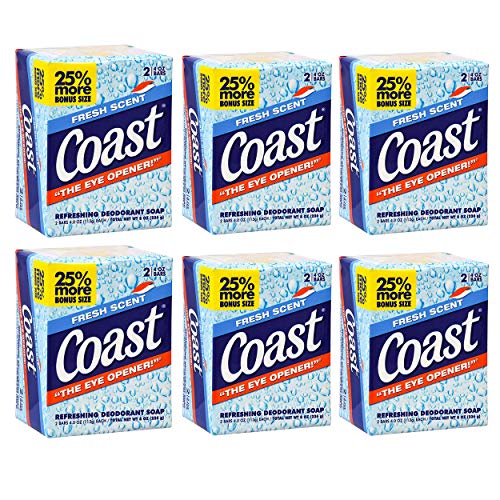 12-Pack Coast Bath Soap Bars - Fresh Scent, 4 oz Each