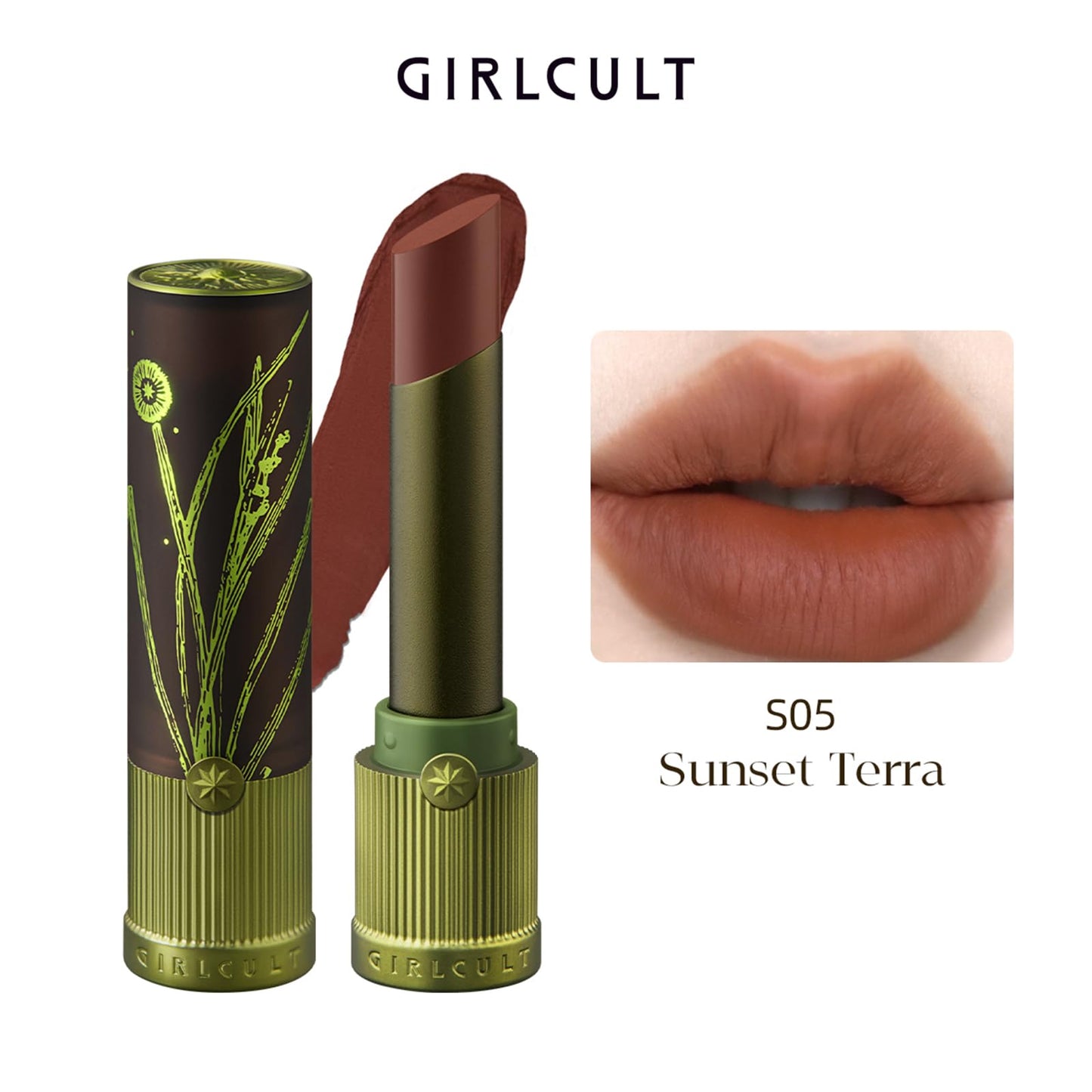 GIRLCULT Matte Lipstick – Long Lasting Velvet Finish, Smudge Proof & Lightweight Lipstick for Women, Transfer Proof One-Swipe Color, Gift for Her (S05)