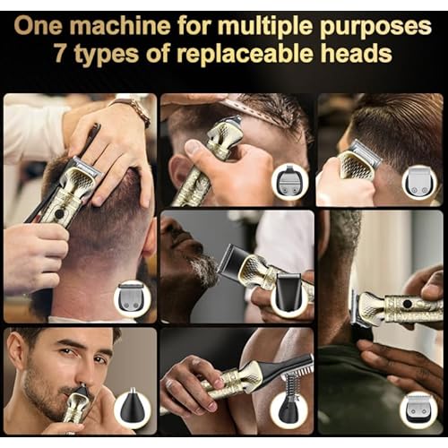 Beard Trimmer for Men - Cordless 7 in 1 Grooming Kit with Hair Clipper