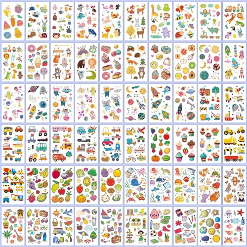 EMOME 2100+ Styles Tattoos for Kids, 168 Sheets Temporary Tattoos for Kids Party Favors Birthday Decorations, Mermaid Truck Dinosaur Tattoos Stickers for Girls Boys, Halloween Goodie Bag Stuffers