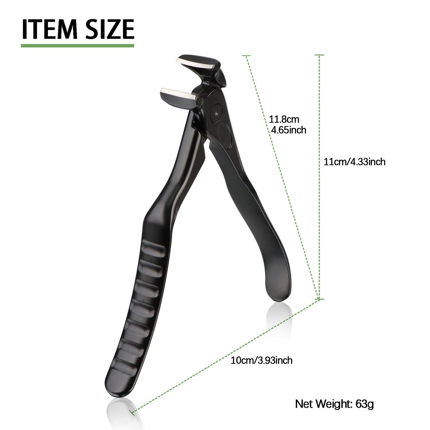VOGARB Long Handled Toenail Clippers for Thick Toenails, Ergonomic Non-Slip Toe Nail Clippers for Thick Nails for Seniors, Men, Angled Head Wide Jaw Opening Anti-Splash (Black)