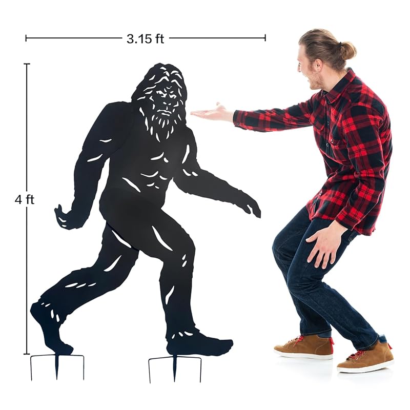 4ft Bigfoot Metal Outdoor Decor – Bigfoot Silhouette Garden Stake