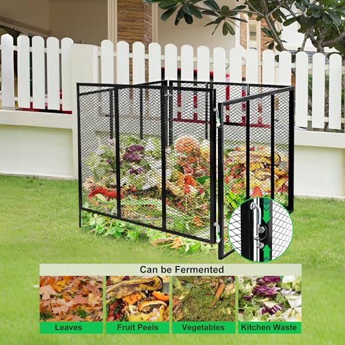 Large Metal Wire Mesh Compost Bin 172 Gallon Outdoor Black 37x37x30 Inches Variation of THIS listing