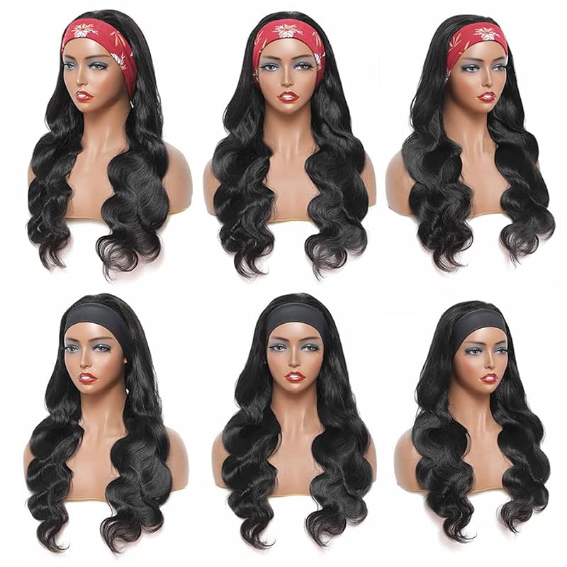 Miss Lee 16 Inch Headband Wig for Black Women Human Hair Body Wave Glueless 150% Density