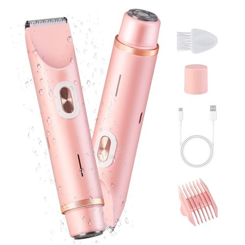 Glow Aura Womens Shaver, Bikini Trimmer for Women, Glow Aura Electric Razor, Comfort 2 in 1 Electric Lady Shaverr, Dual Head Groomer, Glowaura Womens Razor, GlowAura Bikini Shaver Body Grooming Tool