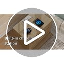 Keehusux 23.6-Inch Rattan Nightstand with Charging Station & Two Drawers
