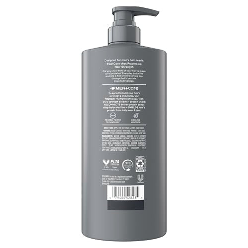 DOVE MEN + CARE Shampoo 1 count Fresh + Clean for Hair Refreshing & Strengthening, with Menthol, 28 fl oz