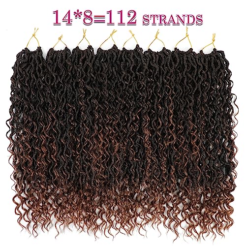 T1B/30 Faux Goddess Locs Crochet Hair 8 Pack 22 Inch for Black Women