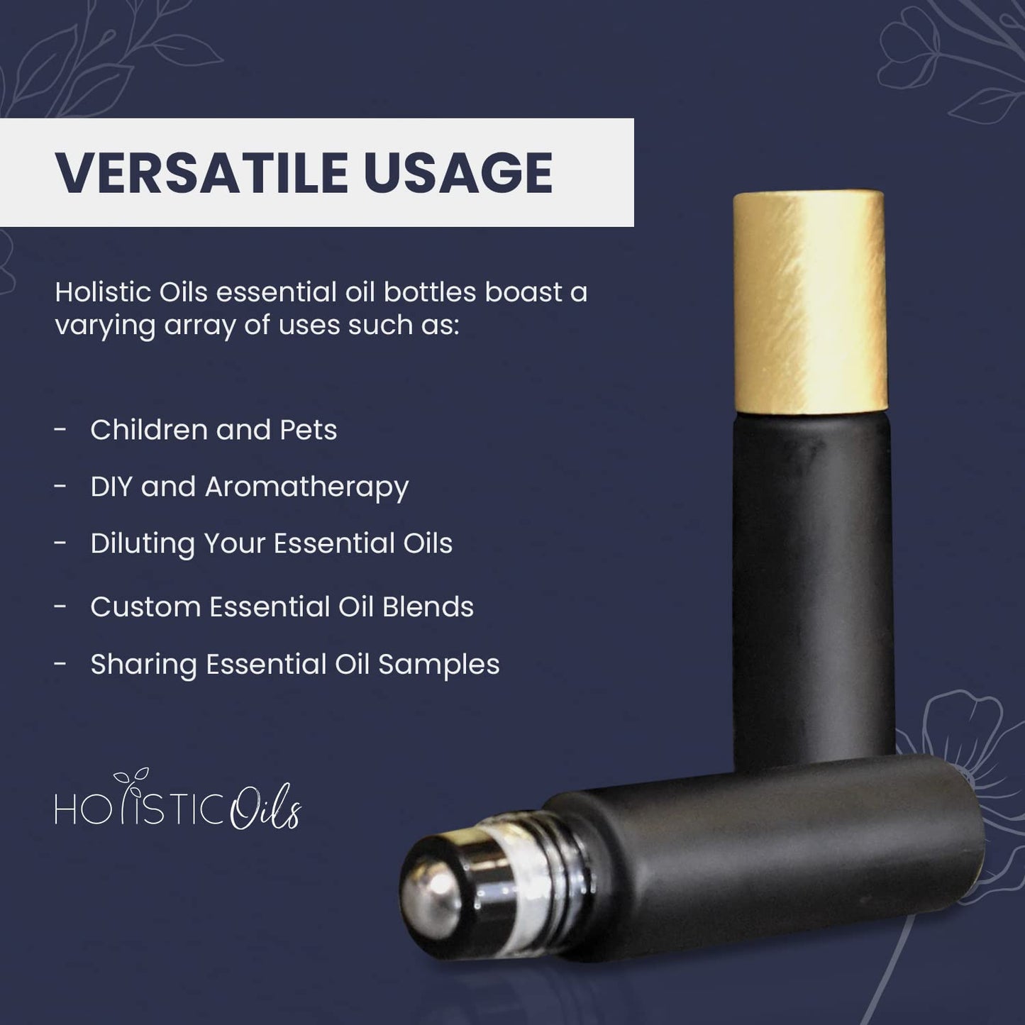 12-Pack 10ml Black Glass Roller Bottles with Brushed Gold Leakproof Caps – Premium Empty Roll-On Bottles for Essential Oils, Perfumes, Serums, DIY Aromatherapy & Beauty Products