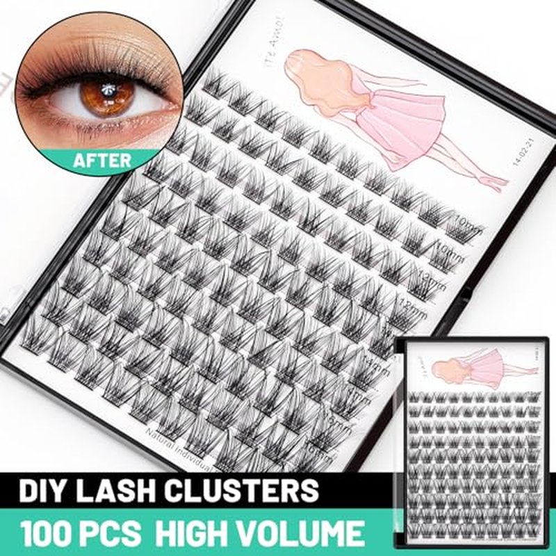 Bodermincer 8-10-12-14-16mm MIX/10-12-14-16mm MIX D Curl Mink Cluster Eyelash Extension Natural 3D Russian Volume Faux Eyelashes Individual Lashes Makeup (12MM)