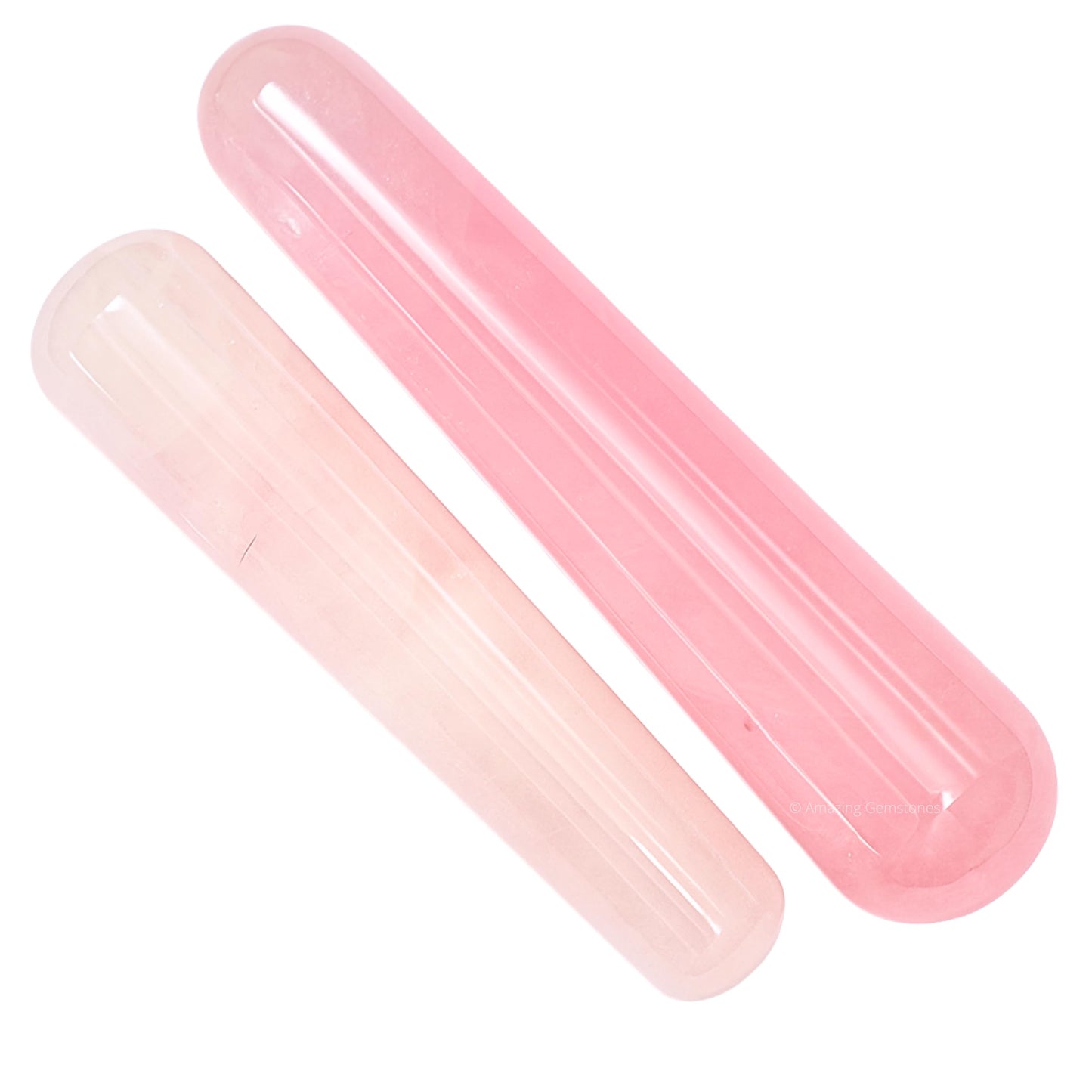 Amazing Gemstone Rose Quartz Crystal Wand Massage Stick - Pelvic Wand Gua Sha for Adults - Crystals and Healing Stones Massage Wands for Adults Gifts (Smooth)