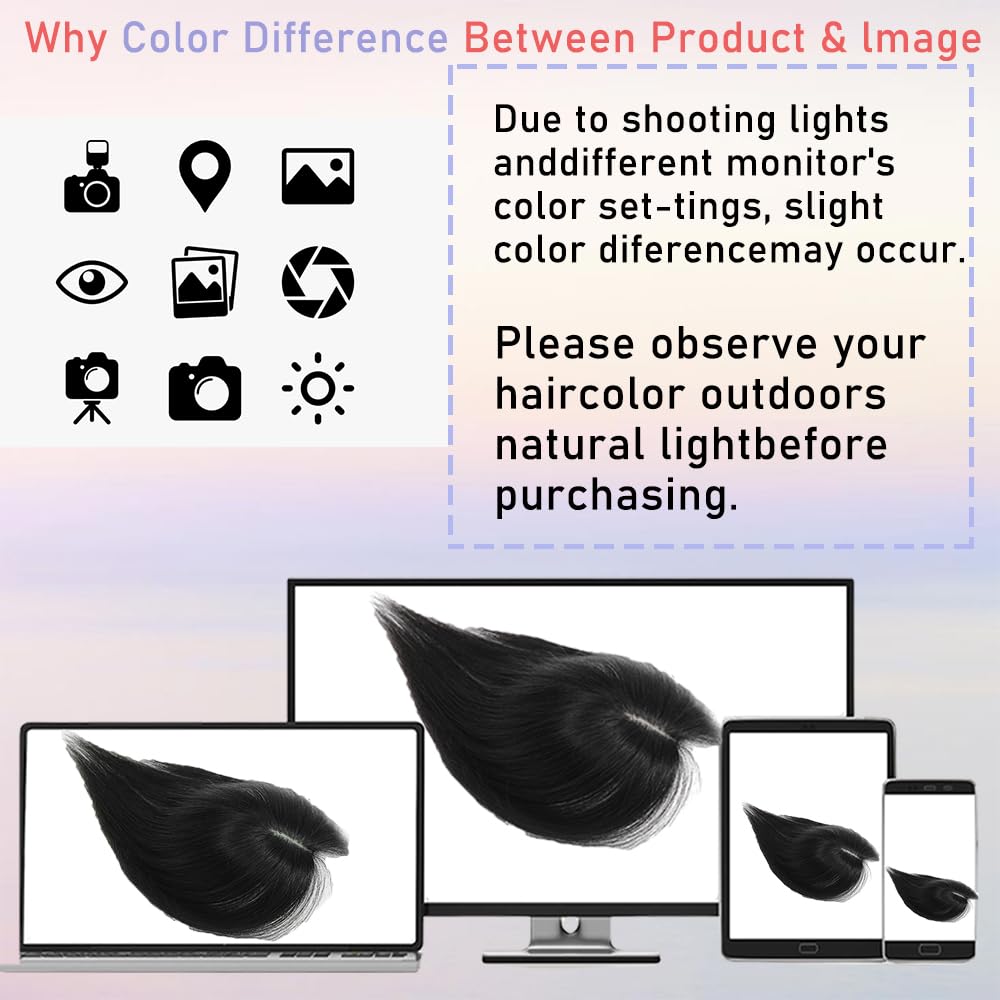 YOOSDPET Hair Toppers for Women Real Human Hair， 360°3D Cover Topper for Women with Thinning Crown Wispy Clip in Bangs Realistic Scalp Line Hair Pieces (Dark Brown, Wispy Bangs)