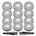 12 Pack Pitbull Shaver Replacement Blade for Skull Shaver Replacement Heads Pitbull Gold/Silver Replacement Blades for Palm Electric Razors Head Shavers for Bald Men, 2 Cleaning Brush, Premium