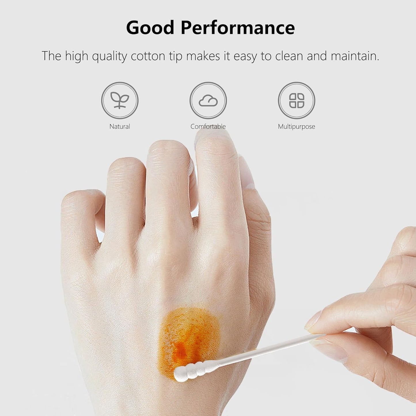 2500pcs Tiny Cotton Buds, with Round & Spiral, Suitable for Baby Ear Nose Clean,Cosmetics,Personal Hygiene