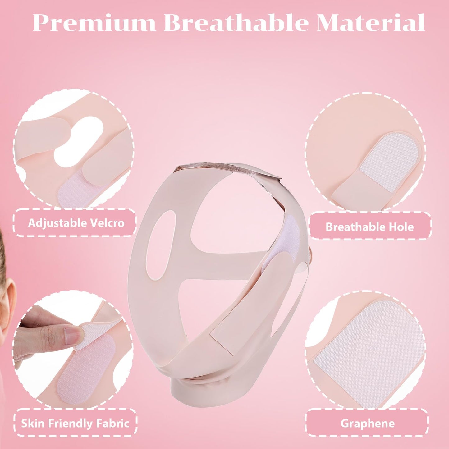 V-Line Lifting Chin Strap for Face Slimming Face Lifting Strap for Double Chin Reducer Reusable Double Chins Straps Faces Slimming Breathable Chins Straps for Women Sleeping Yoga