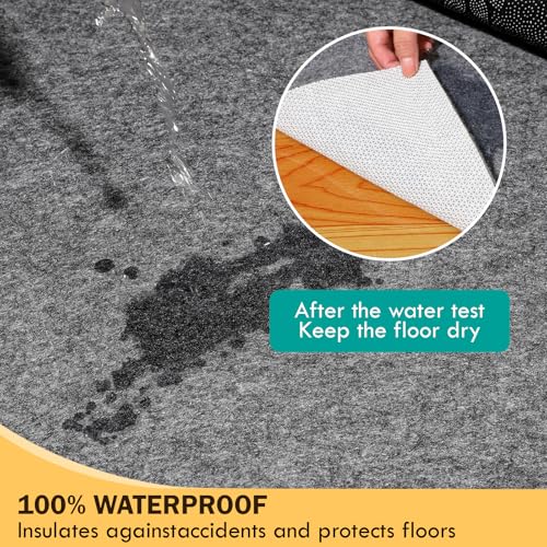 Waterproof Rug Pad 8x10 Ft Thick Non Slip Felt Rug Underlay for Hardwood Floors