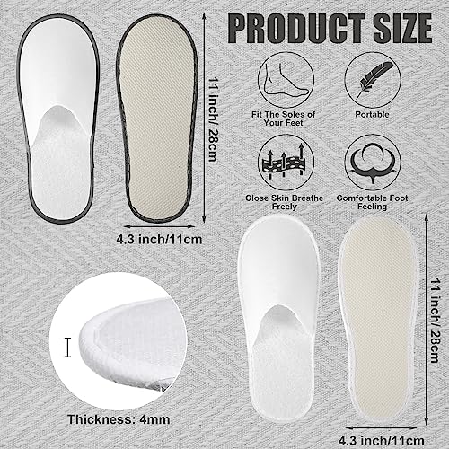 Disposable Hotel Slippers Bulk 80 Pairs - White & Gray, Hotel Comfort Footwear