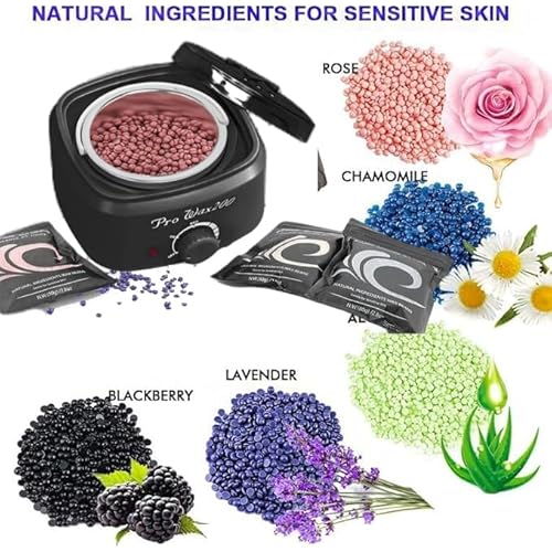 Professional Electric Wax Warmer Kit for Hair Removal, Hard Bikini, Strip Wax Beads, Paraffin, Full Body, Legs, Face, Eyebrows
