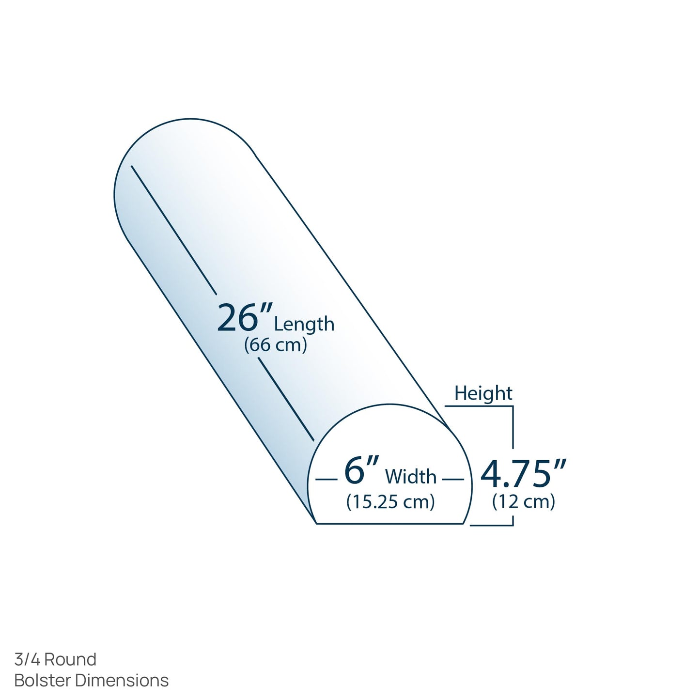 EarthLite Massage Bolster Pillow 3/4 Round – Durable, Easy to Clean 100% PU Upholstery incl. Strap Handle/Professional Quality CFC-Free/Back Pain Relief, Black