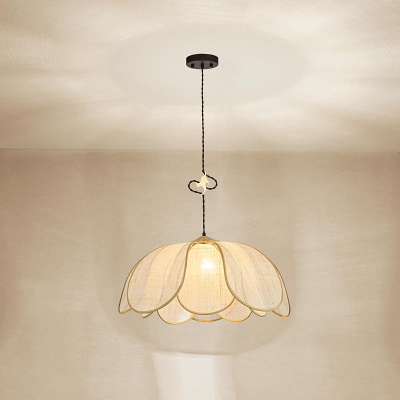 25.6" Boho Rattan Chandelier with Brass Cat Hook – Hand-Woven Pendant Light