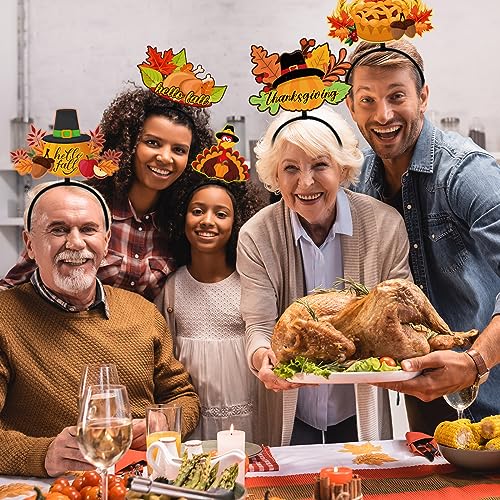 Thanksgiving Turkey Headbands Party Costume Set - 12 Pieces