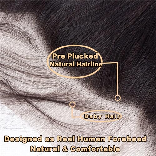 20 Inch Deep Wave Lace Frontal Closure 13x4 Ear to Ear Virgin Human Hair - Pre Plucked, Bleached Knots, 180% Density