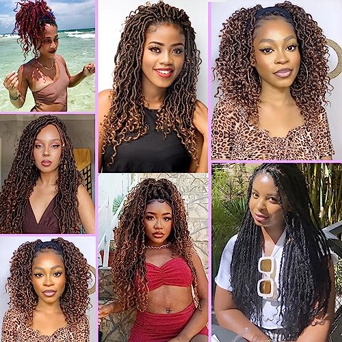 30 Inch Faux Locs Crochet Hair with Curly Ends - Soft Goddess Locs, Bohemian Style