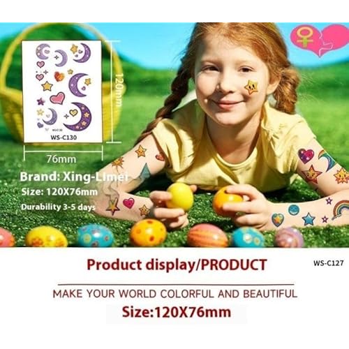 Kids Temporary Tattoos ? 400+ Designs, 22 Sheets Waterproof Body Stickers for Parties, Swimming, Costumes & Everyday Play