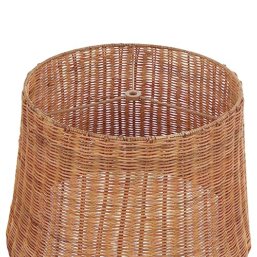 Handwoven Empire Spider Lamp Shade - Natural Rattan, 13x16 Inches, Variation Rattan