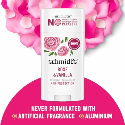 Vegan Aluminum-Free Deodorant Rose & Vanilla Pack of 4 - 2.65 oz Each