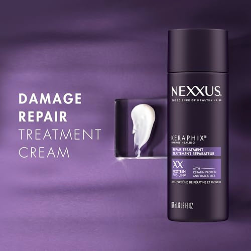 Nexxus Keraphix Damage Repair Pre-Wash Treatment Cream for Damaged Hair With Keratin Protein & Black Rice 6 oz
