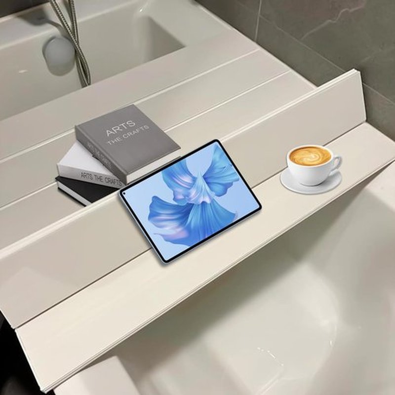 Foldable Bathtub Tray, PVC Anti-dust Bathtub Cover Bath Insulation Cover, Waterproof Shutter Bathtub Tray & Laptop Desk 2 in 1 Fits Most Tubs,Can Hold Wine Glass, Books, Tablets.(180 * 80 * 0.65cm)