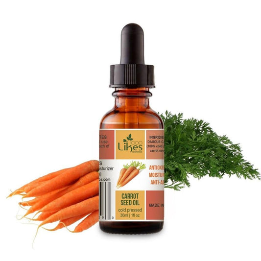 Premium Cold-Pressed Carrot Seed Oil – 100% Pure, Natural and Fresh Scented By 1000 Likes Cosmetics - Nourishing Oil for Hair, Skin & Face - Hydrating & Rejuvenating - Dropper Bottle Included