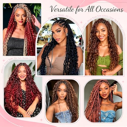 Natural Black 22 Inch Boho Braiding Hair - 40G Unprocessed Virgin Human Hair for Knotless & Crochet Styles