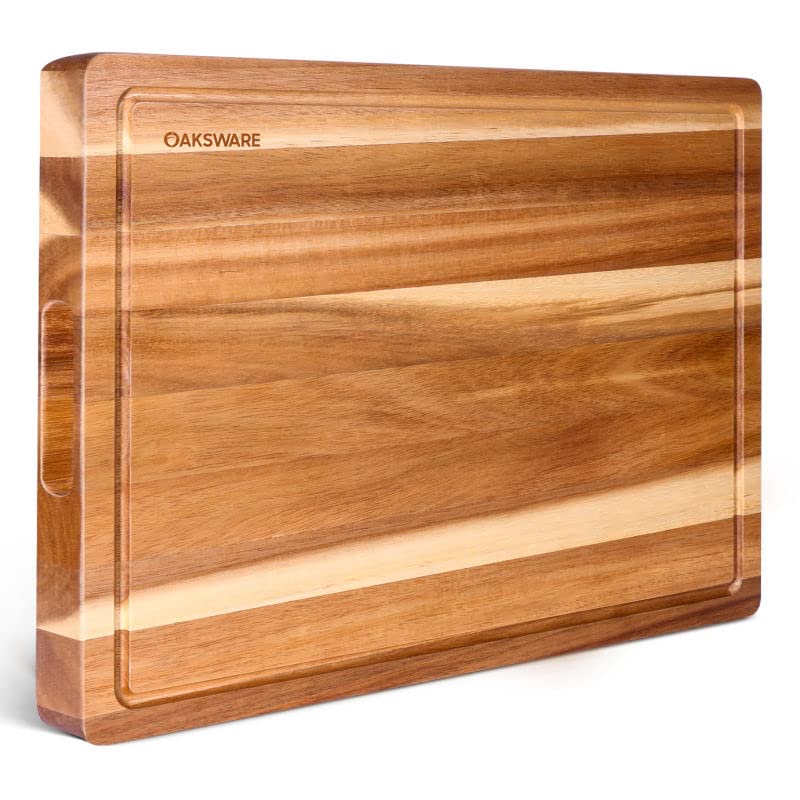 OAKSWARE 30 x 22 Inch Extra Large Acacia Wooden Cutting Board for Kitchen