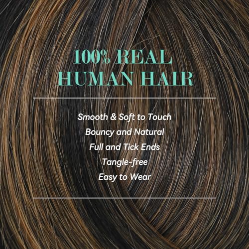 Ukira 18 Inch Balayage Hair Extensions - Natural Black & Chestnut Brown, 75g, 7pcs (Variation #1BP6)