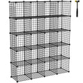 C&AHOME Black Wire Cube Storage Organizer - 20-Cube Metal Shelving Unit
