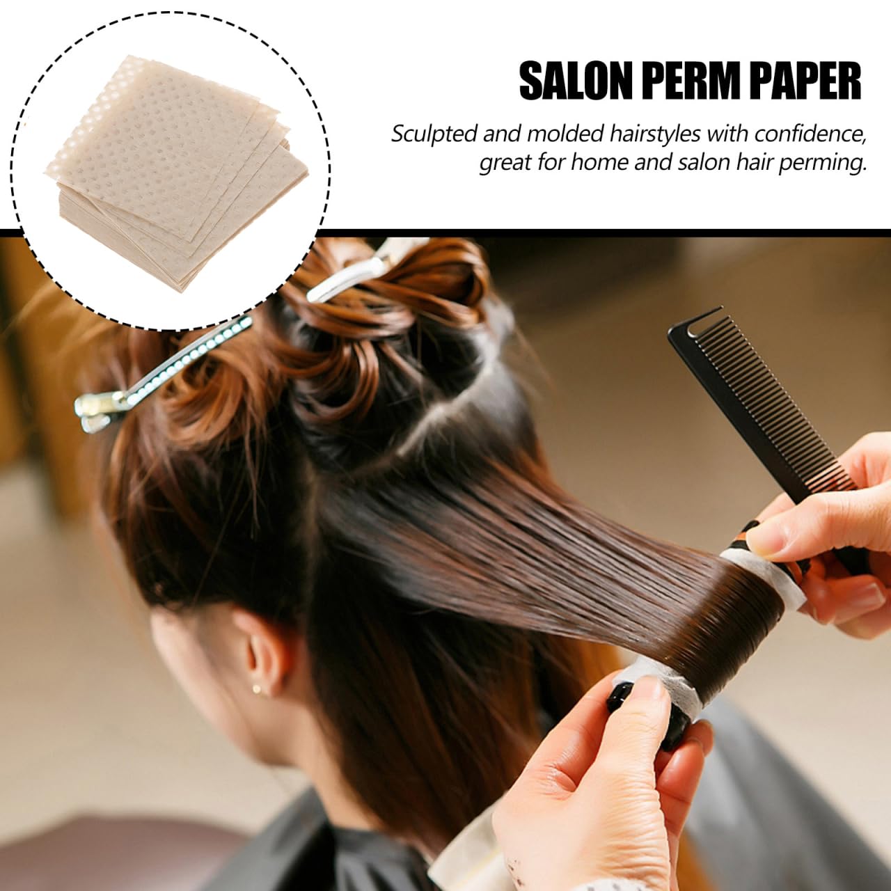 TOVINANNA 1box Wrist Perm Paper Salon End Papers Hair Accessory Perm Paper for Salon Perming Tool Hair Salon Accessory Hairdressing Perm Tissue Paper Perm Papers End Papers for Perm White
