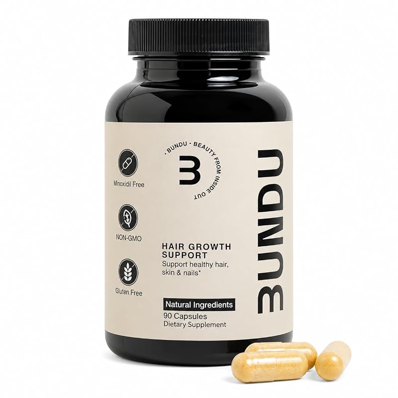BUNDU Hair Growth Supplements – 90 Soft Capsules for Fuller Hair & Reduced Shedding