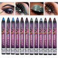 MEICOLY Neutral Brown Eyeshadow Stick, 12 Pcs Shimmer Metallic Purple Blue Eyeshadow Crayon, Eye Brightener Stick, Pro Waterproof & Long Lasting Shiny Bright Starter Rotating Eye Brightener Sticks