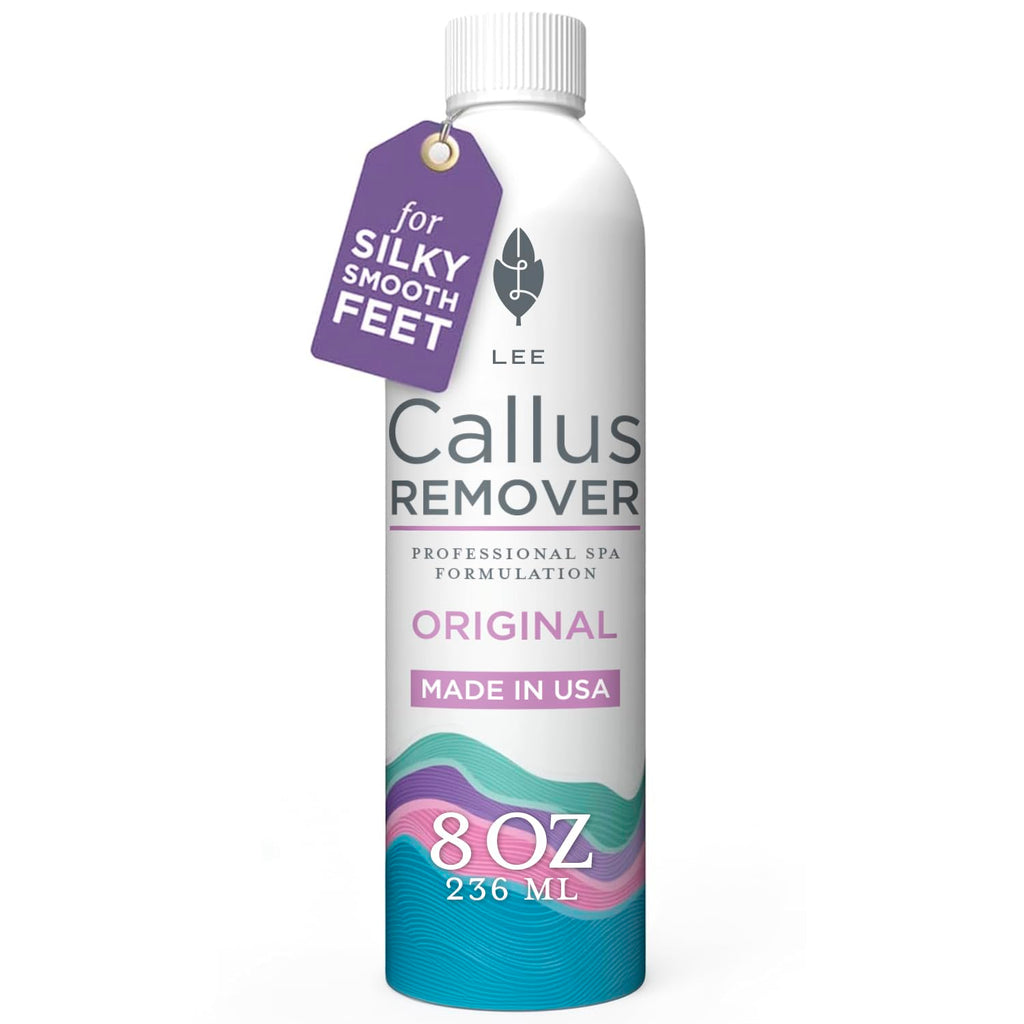 Lee Beauty Professional Callus Remover for Feet - Original, Powerful Formulation - Extra Strength Gel, Home Pedicure Foot Spa Results - Cracked & Dead Dry Skin Supplies - 8 Oz