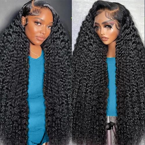 Deep Wave Lace Front Wig 13x6 Human Hair Curly Water Wave 200% Density for Women